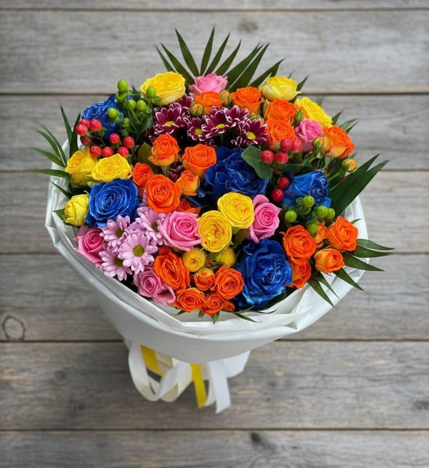 Букет цветов из: Розы и Хризантемы в Энеме