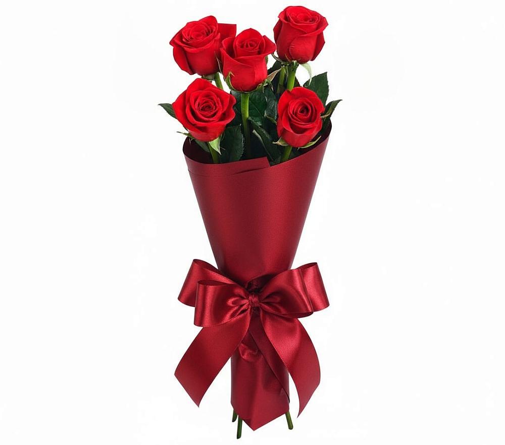 Букет 5 Красных роз Эдлесс Лав в Энеме