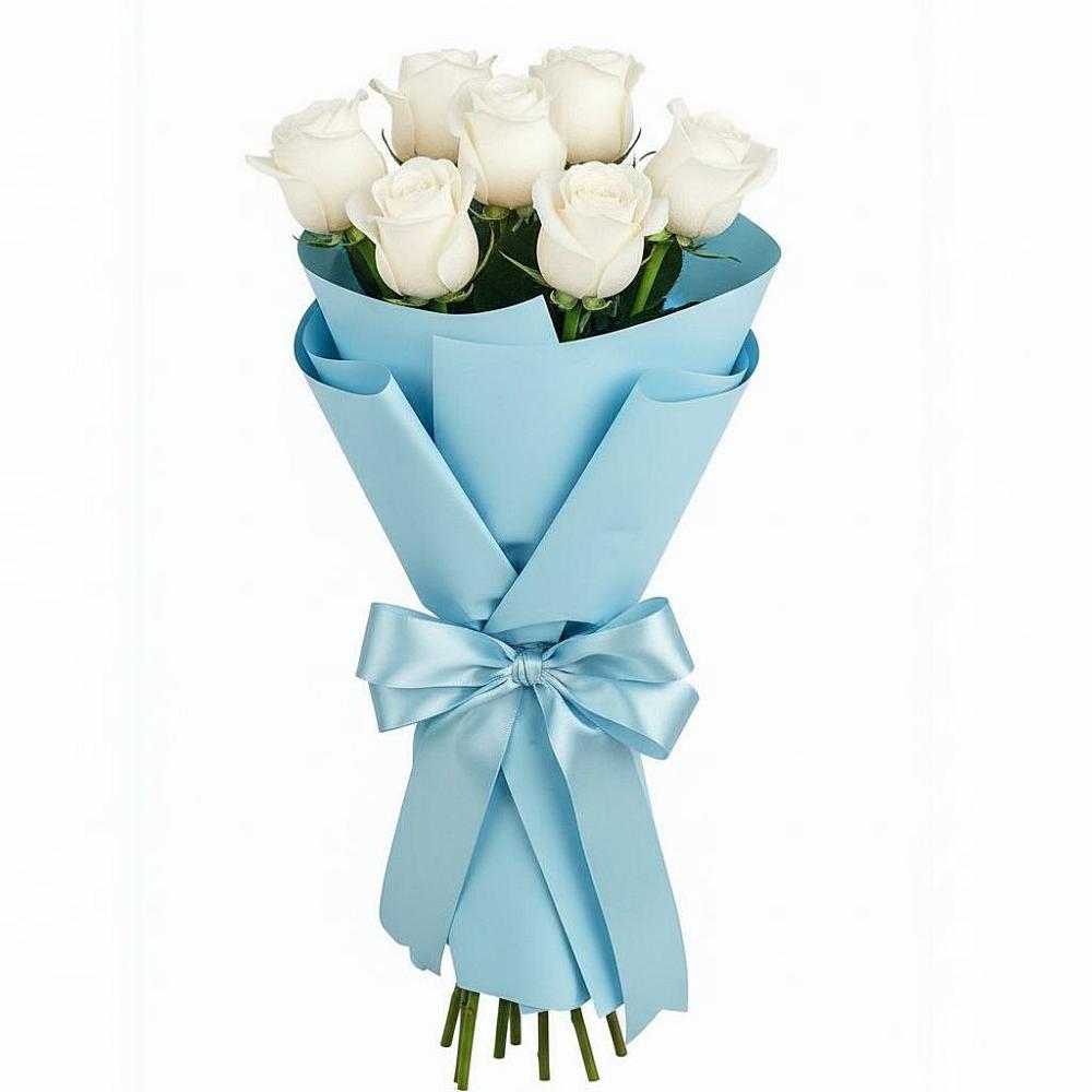 Букет 7 белых роз Проуд в Энеме