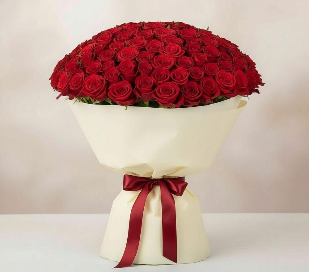 Букет 101 Красная роза Милано в Энеме