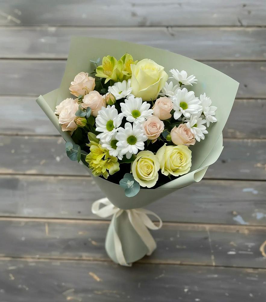 Букет цветов из: Альстромерии, Розы и Хризантемы в Энеме