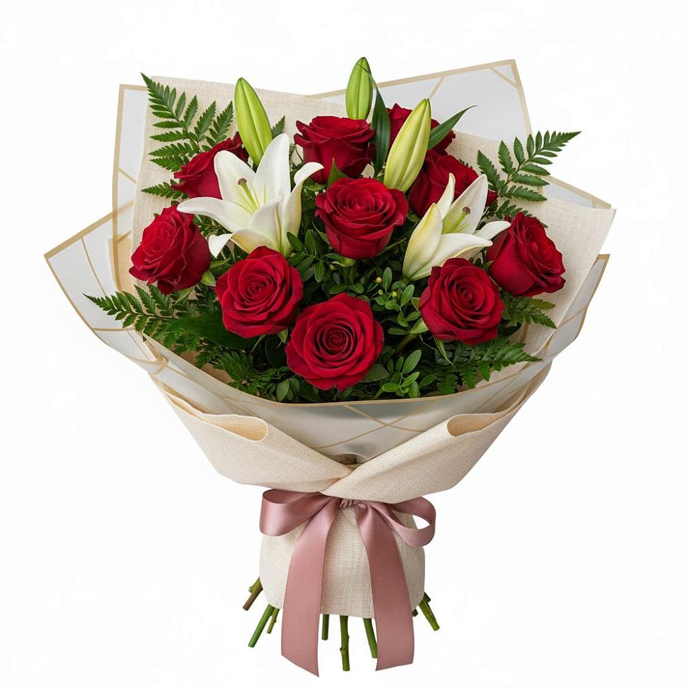 Букет цветов из: Лилии и Розы в Энеме