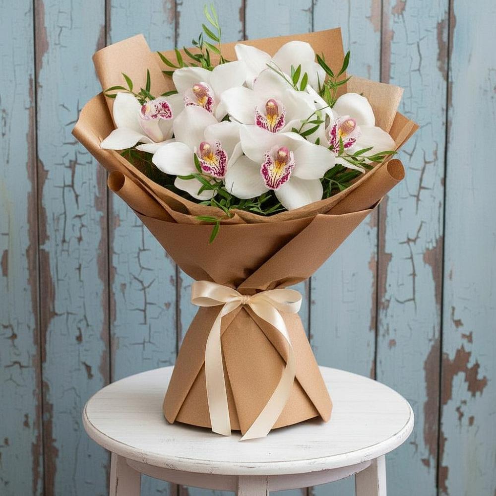 Букет цветов из: Орхидеи и Розы в Энеме