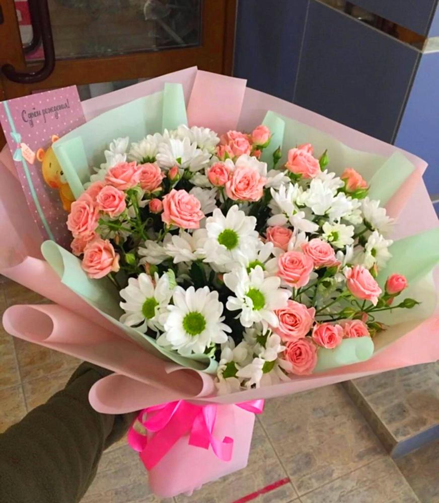 Букет цветов из: Розы и Хризантемы в Энеме