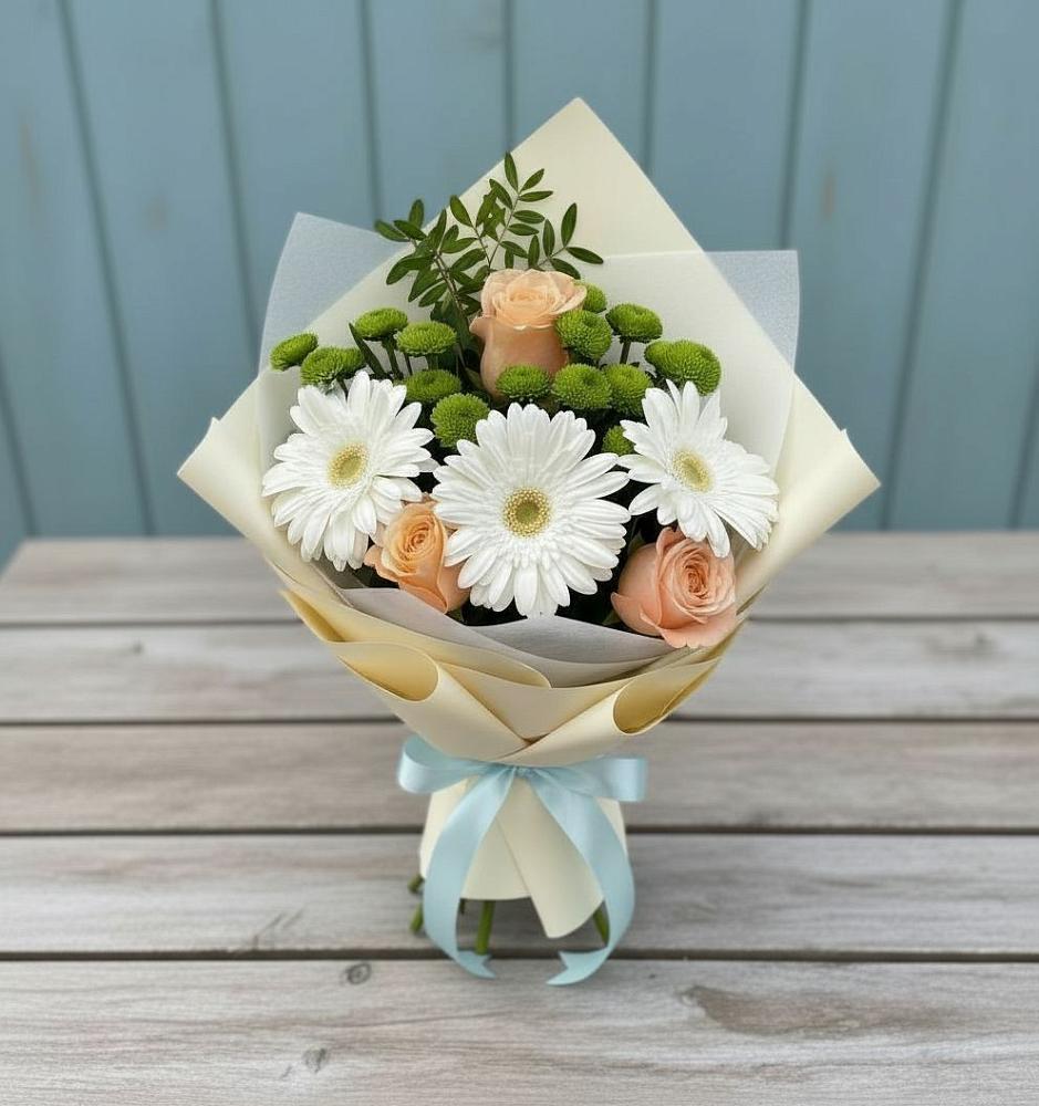 Букет цветов из: Герберы, Розы и Хризантемы в Энеме