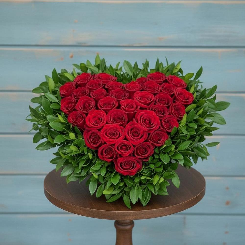 Цветочная композиция из Розы в виде сердца в Энеме