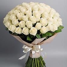 Букет 101 беля роза Белоснежка в Энеме