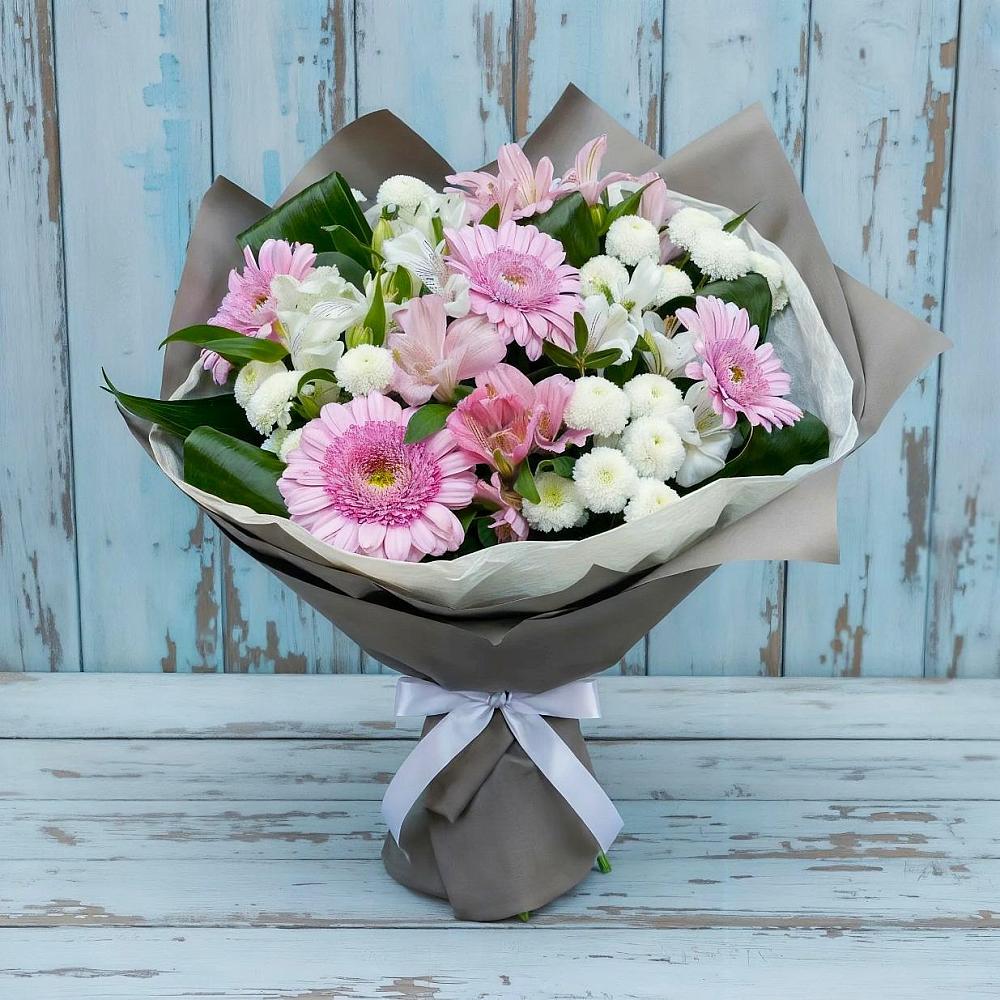 Букет цветов из: Герберы, Альстромерии и Хризантемы в Энеме