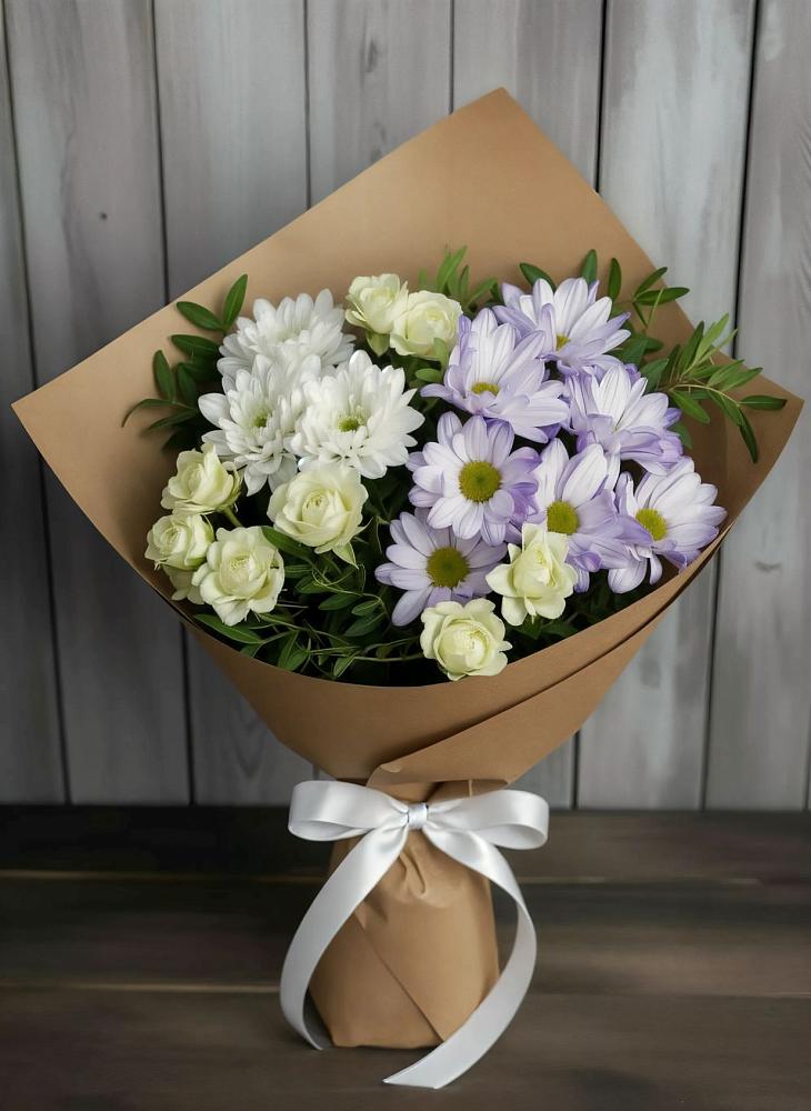 Букет цветов из: Хризантемы и Розы в Энеме